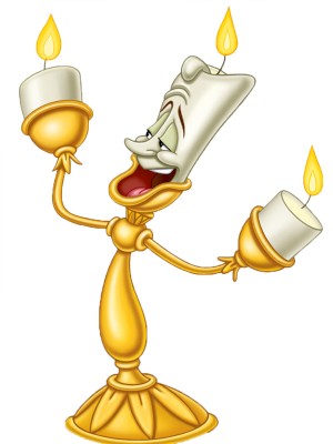 Фигура за детски рожден ден на тема "Красавицата и Звяра" - свещник