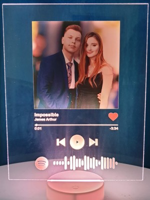 Музикална корица "Spotify" с LED поставка