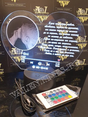 Музикална корица "Spotify" СЪРЦЕ с LED поставка - ЛЮБОВ В КОЯТО АЗ СЪМ ТИ