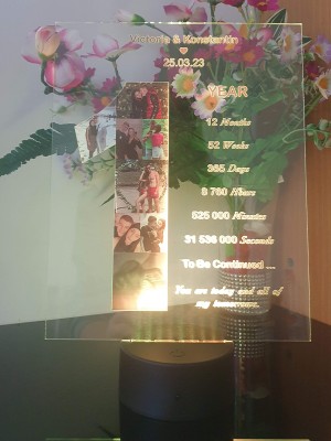 Плакет с пожелание  "YEAR"/ЕДНА ГОДИНА