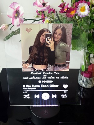 Музикална корица "Spotify" с LED поставка и пожелание