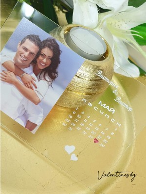 Сватбена покана за гости от акрилно стъкло