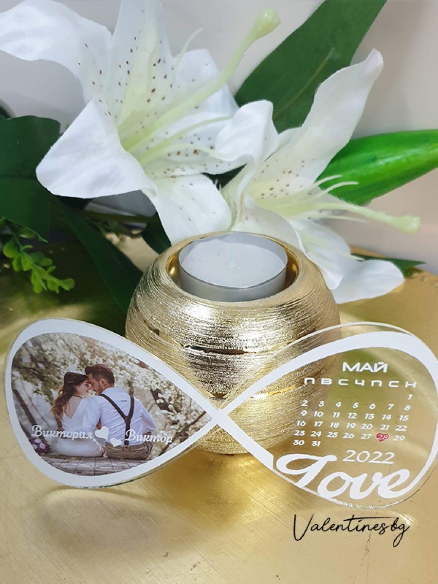 Сватбена покана Безкрайност от акрилно стъкло