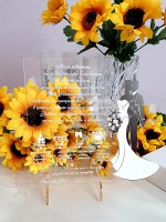 Луксозна сватбена покана за РОДИТЕЛИ - младоженци от акрилно стъкло