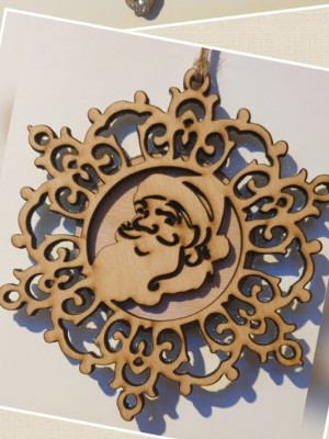 Персонализирана Двустранна снежинка за елха със снимка и брокат