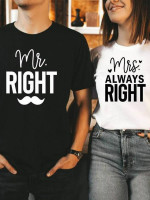 Тениски за двойки комплект "MR-MRS RIGHT"