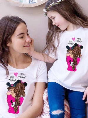 Комплект тениски за майка и дъщеря " Mama mouse, baby mouse"