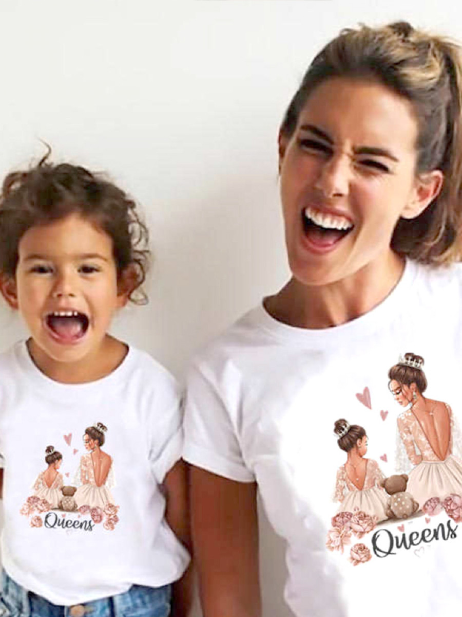 Комплект тениски за майка и дъщеря "Queens"